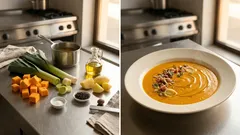 Vellutata di zucca e porri: cremosa senza panna, pronta con pochi passaggi