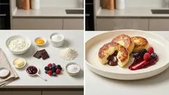 Syrniki di ricotta con cuore di cioccolato: morbidi dentro e dorati fuori