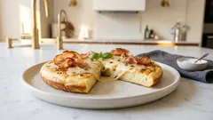 Pizza finta con scamorza e speck: la cena senza impasto pronta in 20 minuti