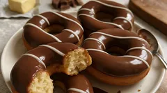 Kinder Donuts al forno: soffici ciambelline con copertura al cioccolato