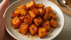 Cubetti di zucca in friggitrice ad aria: dorati fuori e morbidi dentro