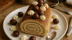 Rotolo di castagne con crema al mascarpone: soffice e scenografico, pronto in anticipo