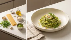 Linguine al pesto di rucola: cremose e pronte in pochi minuti